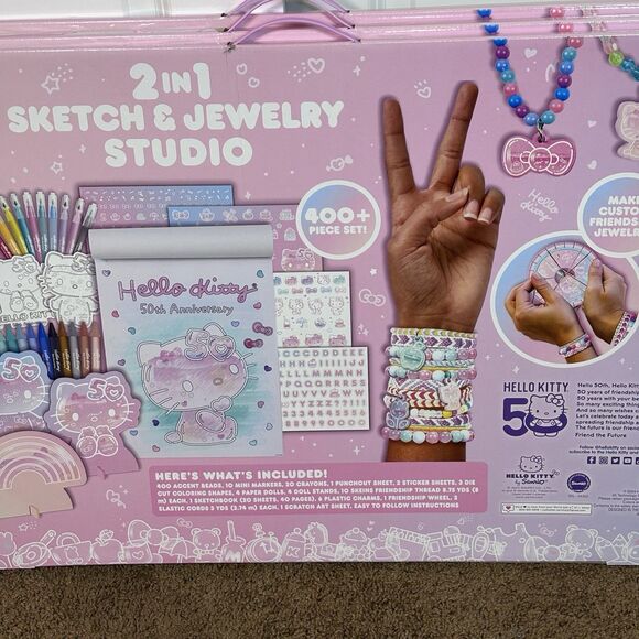Hello Kitty 50th Anniversary 2 In 1 Sketch & Jewelry Studio NWT - Picture 10 of 16